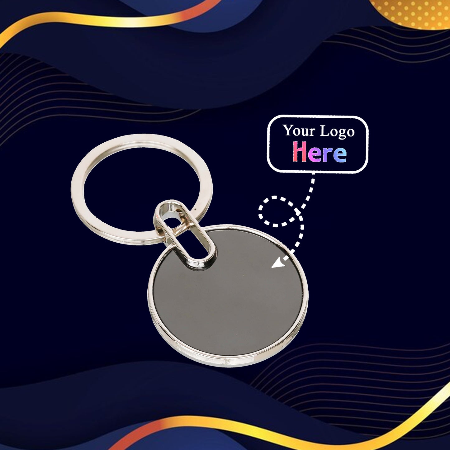 Premium Round Metal Keychain – Double Side Customizable with Laser Engraving
