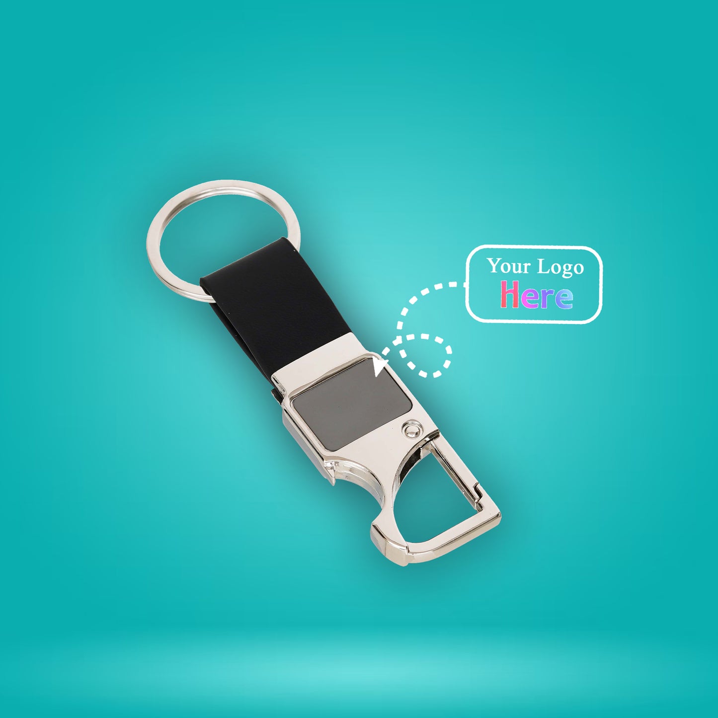 Premium Metal Keychain with Bottle Opener – Leather Finish (Black & Brown)