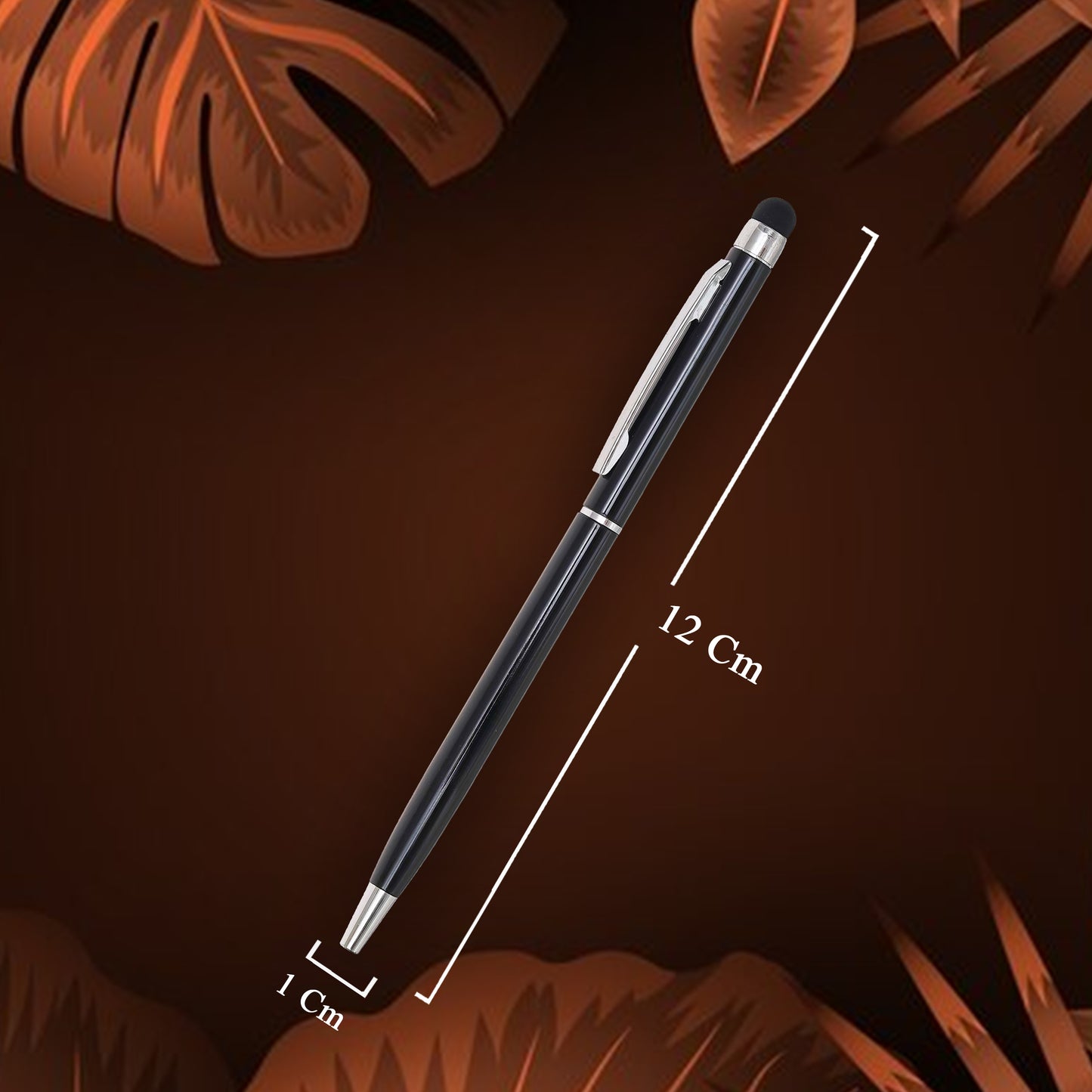 Dual-Function Stylus Pen – Black Metal Finish with Custom Branding