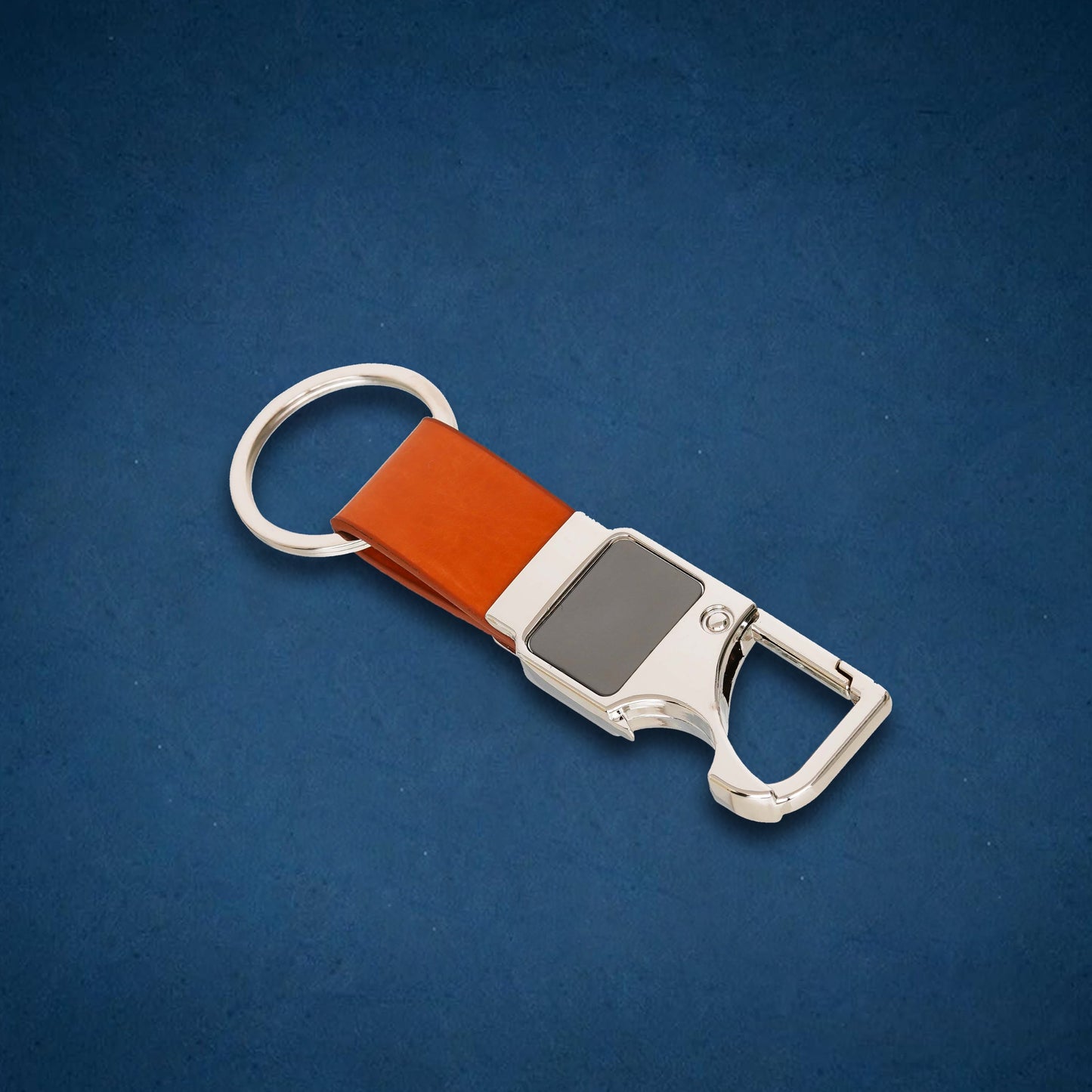 Premium Metal Keychain with Bottle Opener – Leather Finish (Black & Brown)