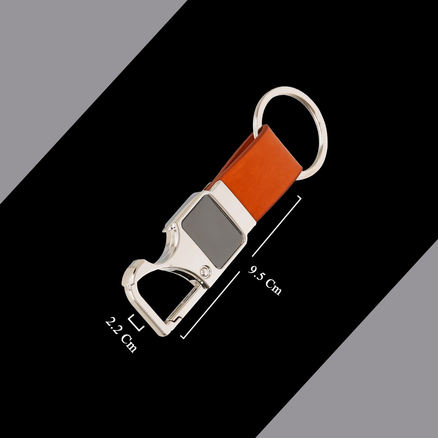 Premium Metal Keychain with Bottle Opener – Leather Finish (Black & Brown)