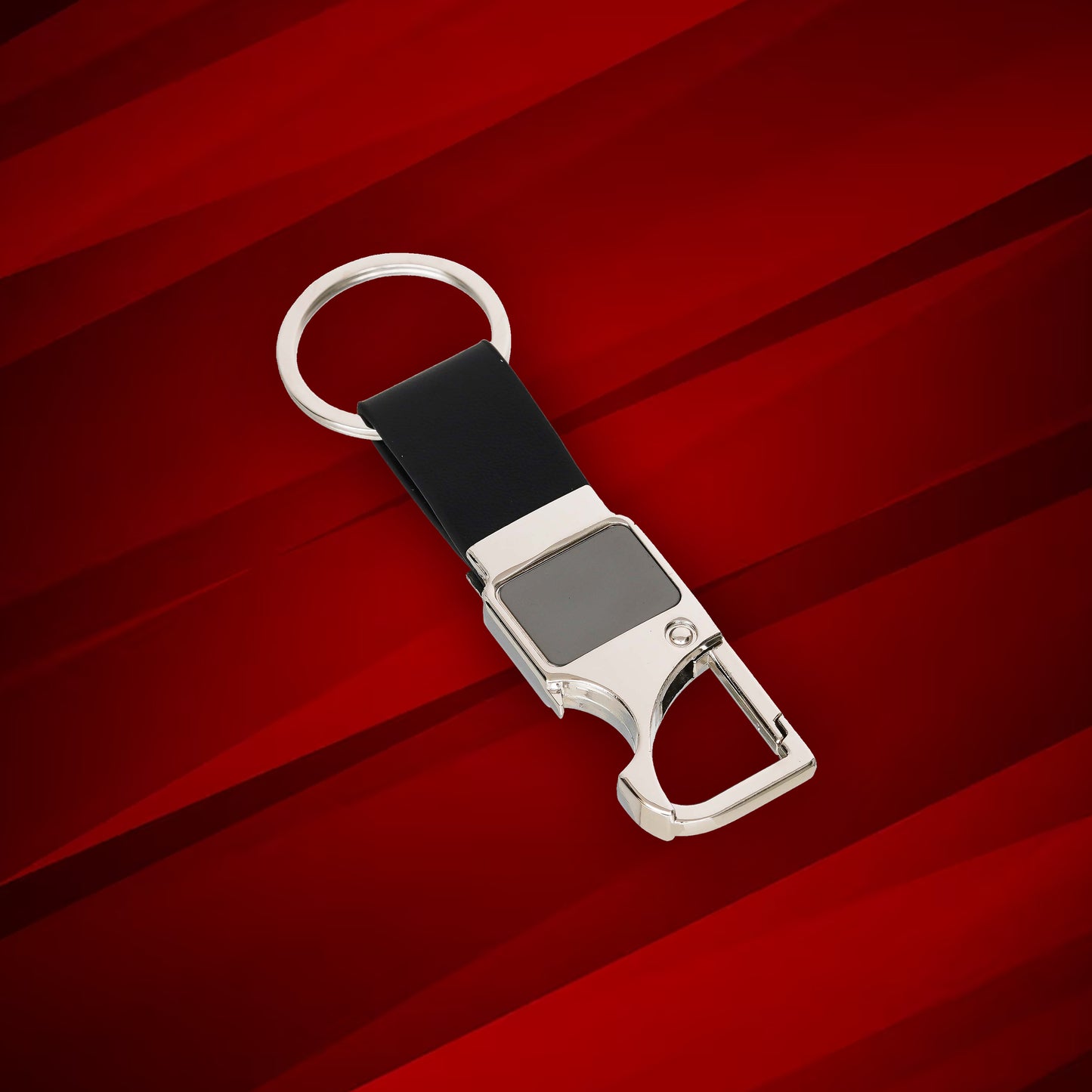 Premium Metal Keychain with Bottle Opener – Leather Finish (Black & Brown)