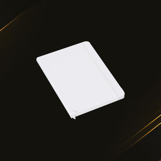 White Hardcover Notebook with Elastic Band – Customizable Premium Stationery