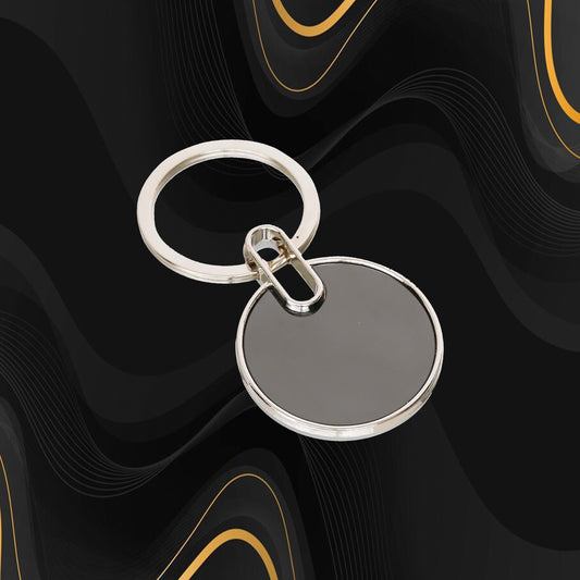 Premium Round Metal Keychain – Double Side Customizable with Laser Engraving