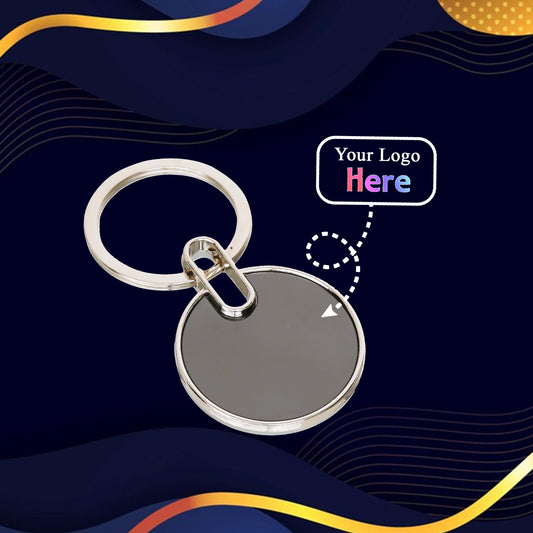 Premium Round Metal Keychain – Double Side Customizable with Laser Engraving