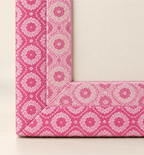 Rectangular Patterned Photo Frame - Pink, close-up