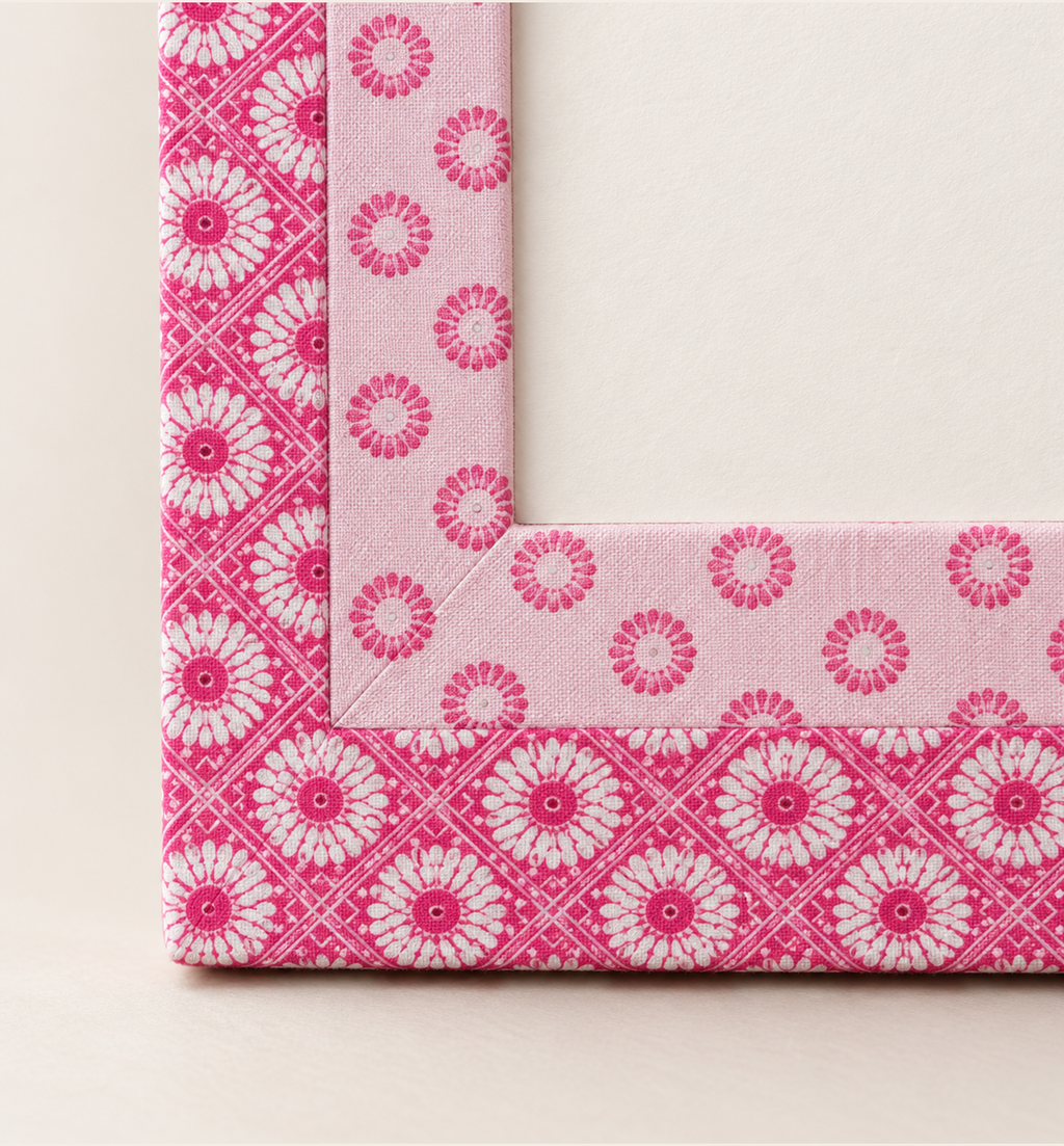 Patterned Photo Frame - Pink, close-up
