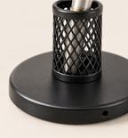 Round-Base Metal Pen Stand - Black, close-up