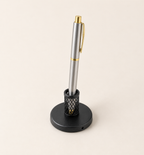 Round-Base Metal Pen Stand - Black, studio view 1