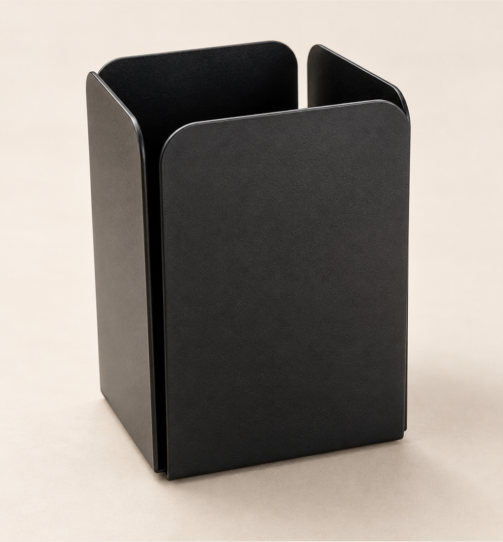 Metal Pen Stand - Black, studio view 1