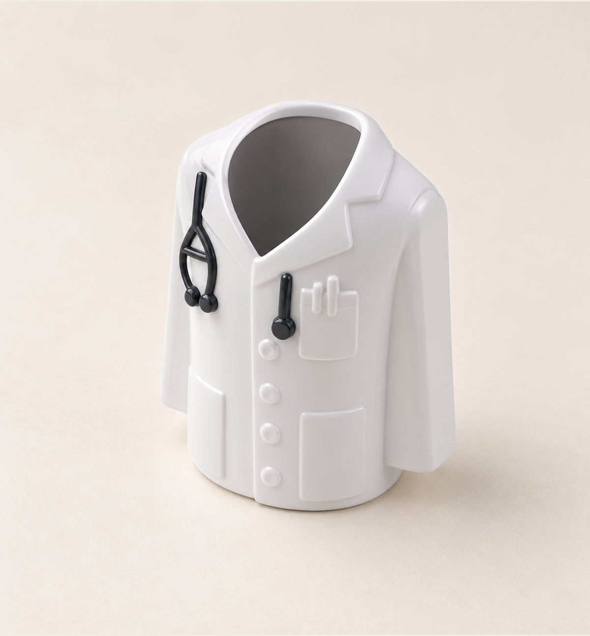Doctor’s Desk Pen Stand - White, studio view 1