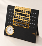 Steel Monthly Desk Calendar - Black, studio view 1