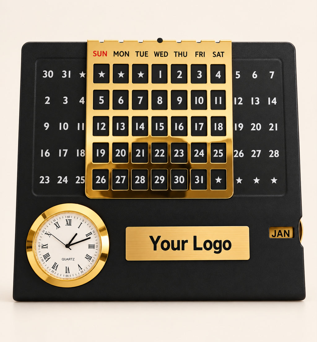 Steel Monthly Desk Calendar
