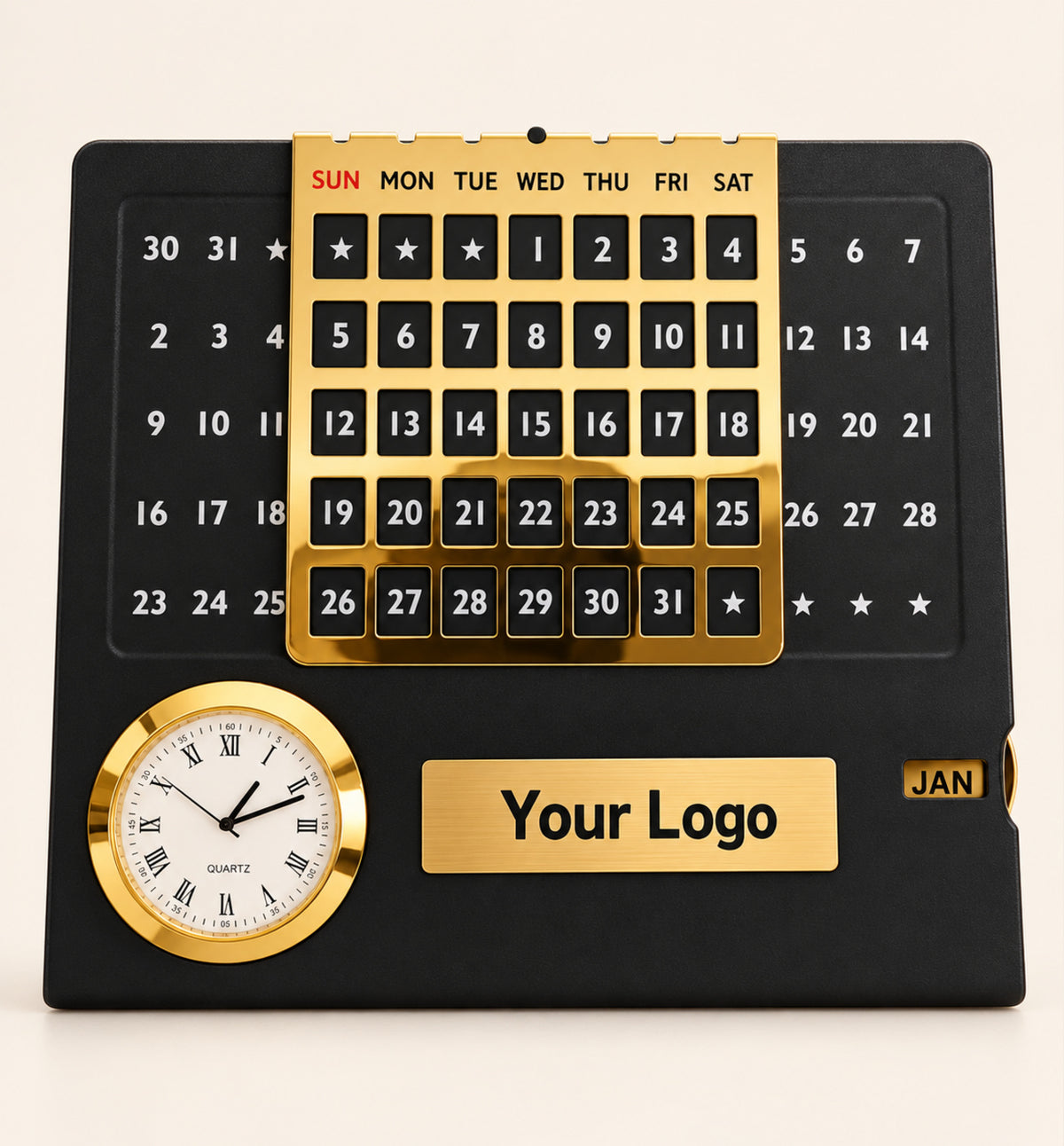Steel Monthly Desk Calendar