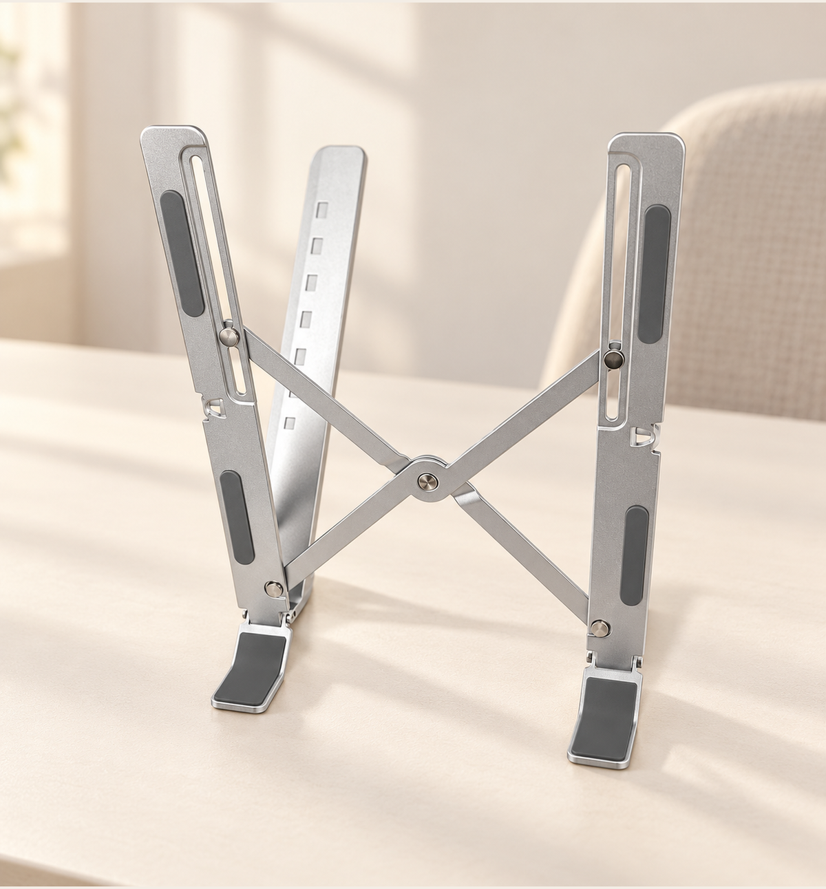 Foldable Laptop Stand - Silver, lifestyle
