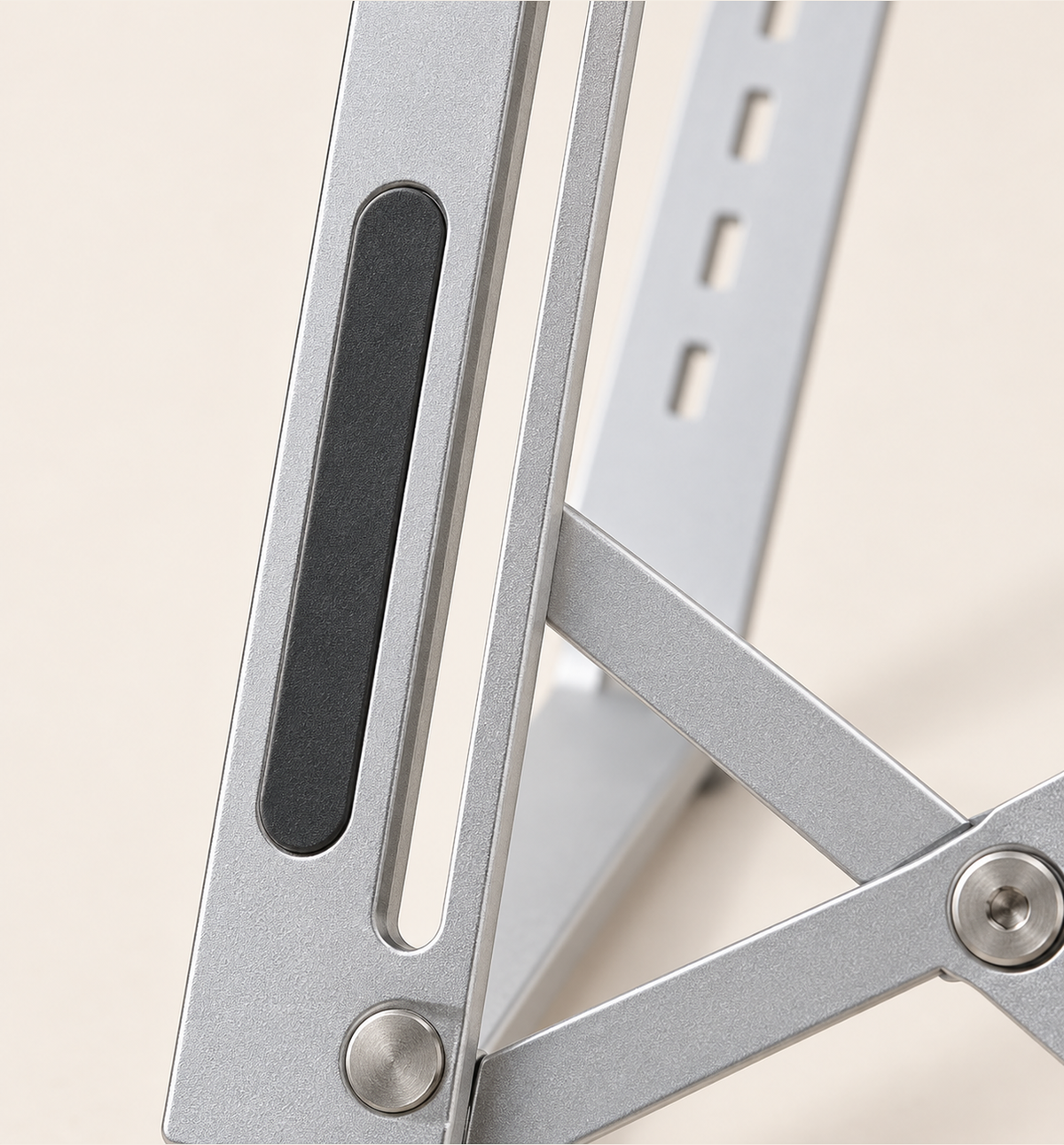 Foldable Laptop Stand - Silver, close-up