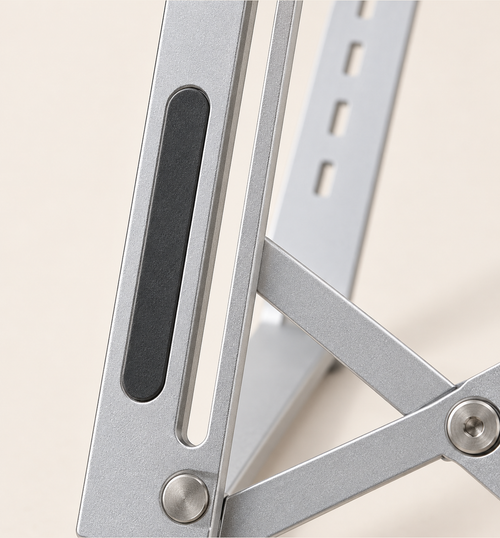 Foldable Laptop Stand - Silver, close-up