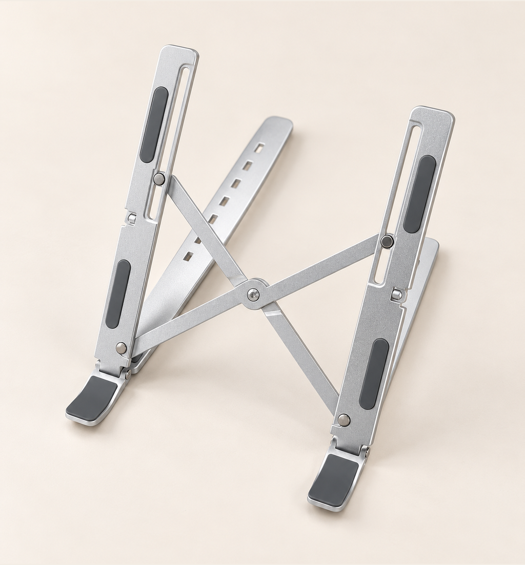 Foldable Laptop Stand - Silver, studio view 1