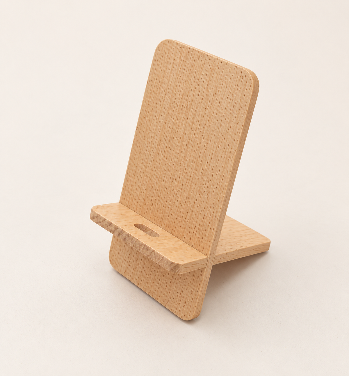 Compact Wooden Mobile Stand - Wood, studio view 1