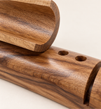 Pen Holder and Mobile Stand - Wood, close-up