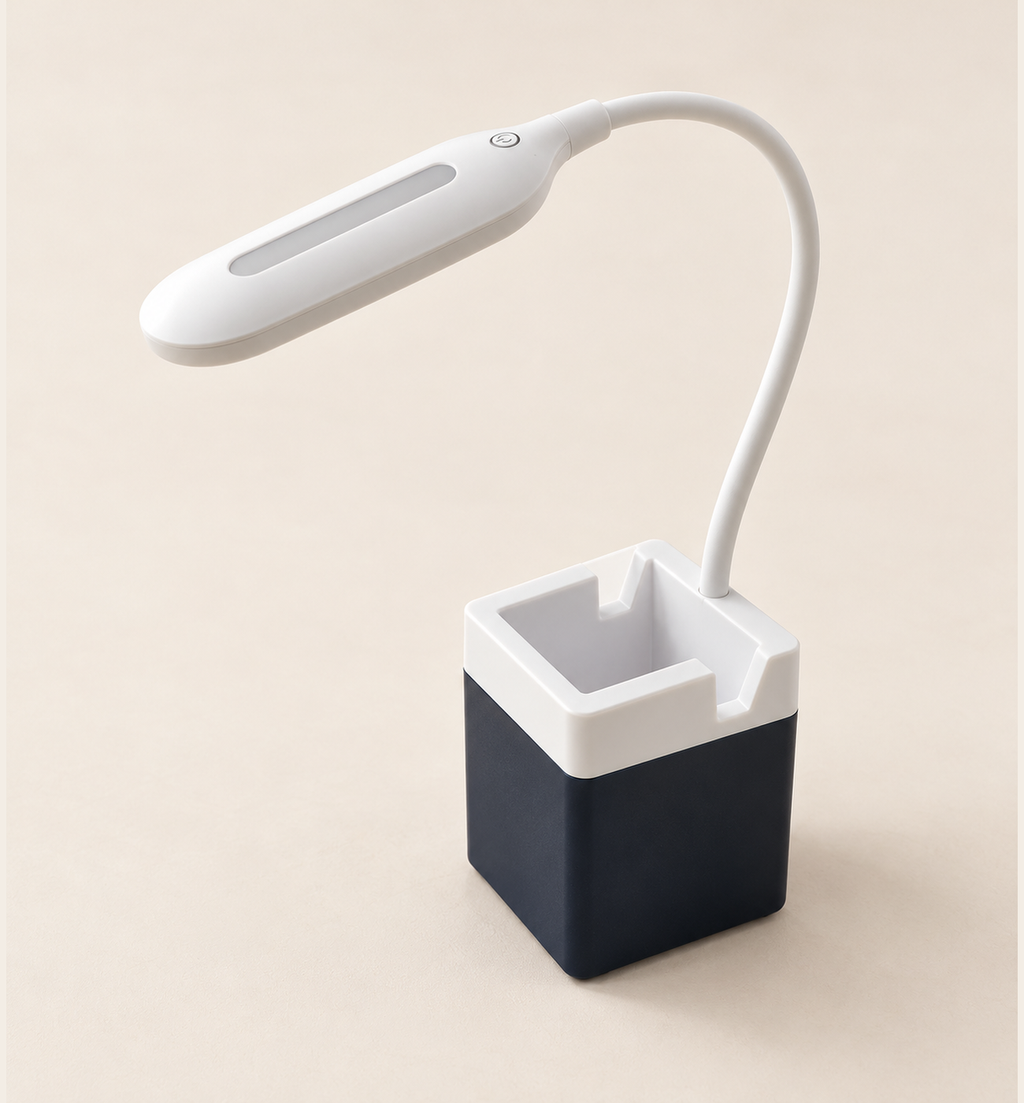 Flexible USB Desk Lamp - White, studio view 1