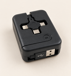 Mobile Charging Cable Set - Black, studio view 2