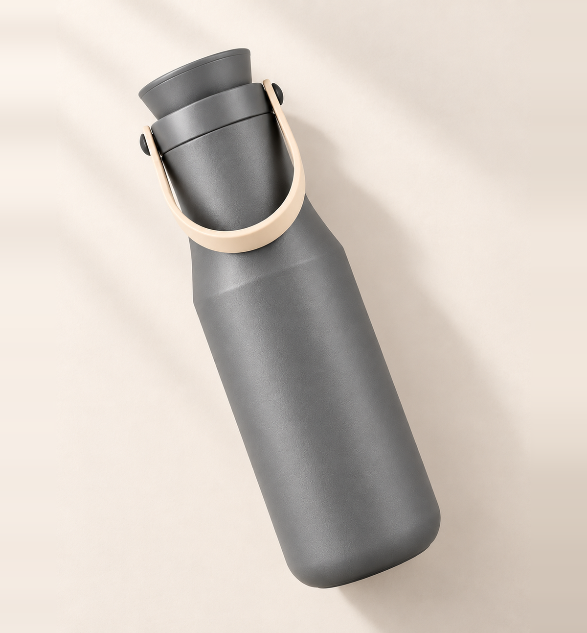 Victoria Hot and Cold Steel Bottle - Grey, 500 ml, alternate angle