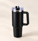 Insulated Tumbler with Handle - Black, 1.2 L, alternate angle