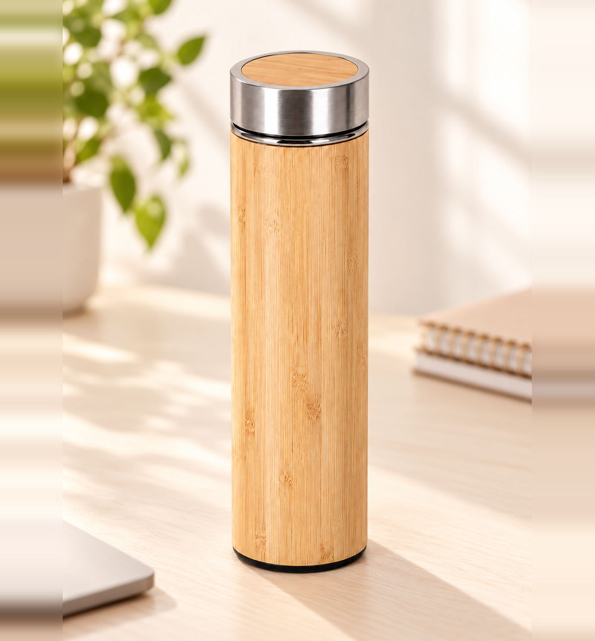 Bamboo-Lid Steel Bottle - 500 ml, lifestyle
