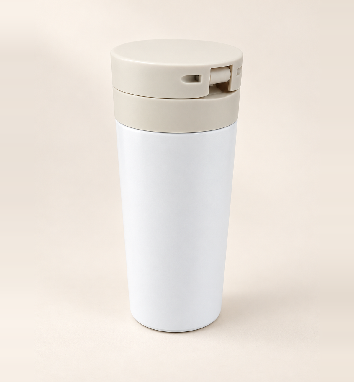 Push-Button Lid Coffee Mug - White, main view