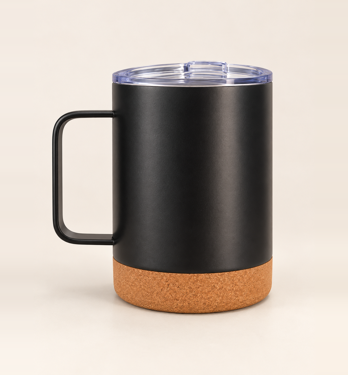 Cork-Base Insulated Coffee Mug - Black, main view