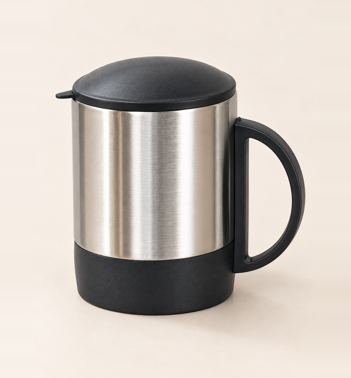 Stainless Steel Travel Mug - Silver, alternate angle