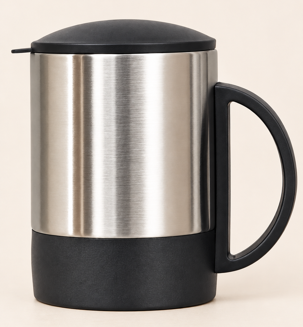 Stainless Steel Travel Mug - Silver, detail
