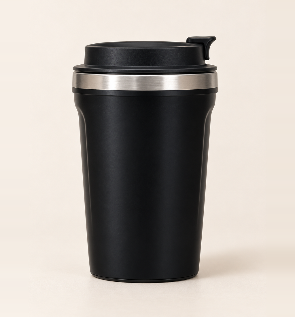Anti-Spill Suction Mug - Black, 380 ml, main view