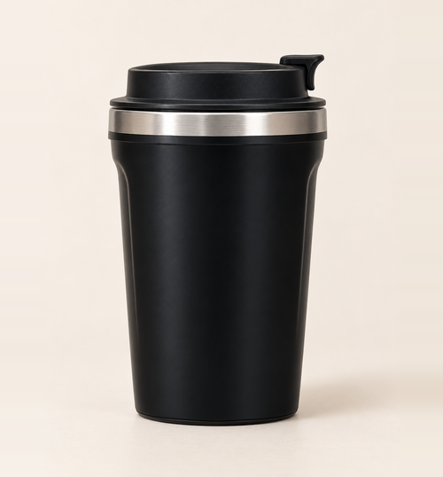 Anti-Spill Suction Mug - Black, 380 ml, main view