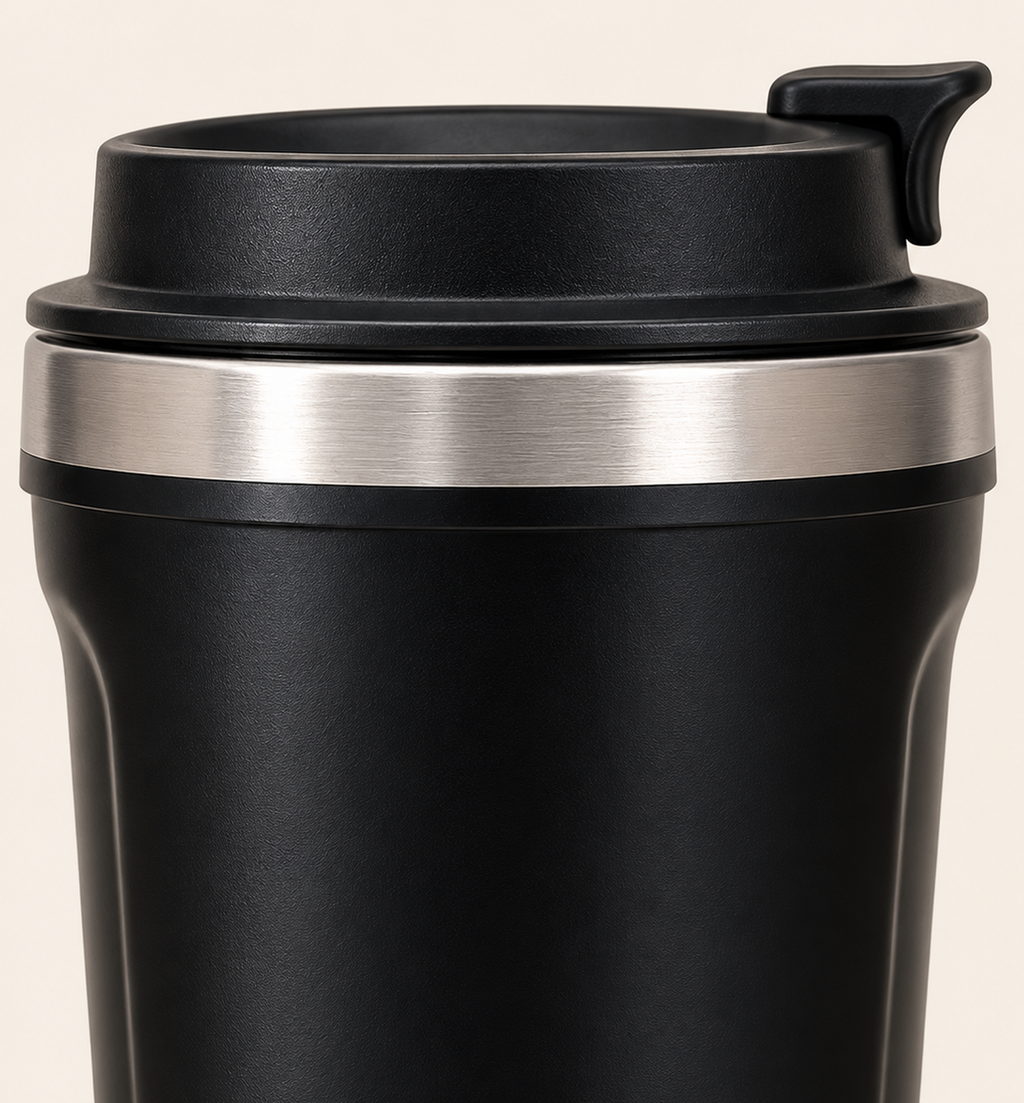 Anti-Spill Suction Mug - Black, 380 ml, detail