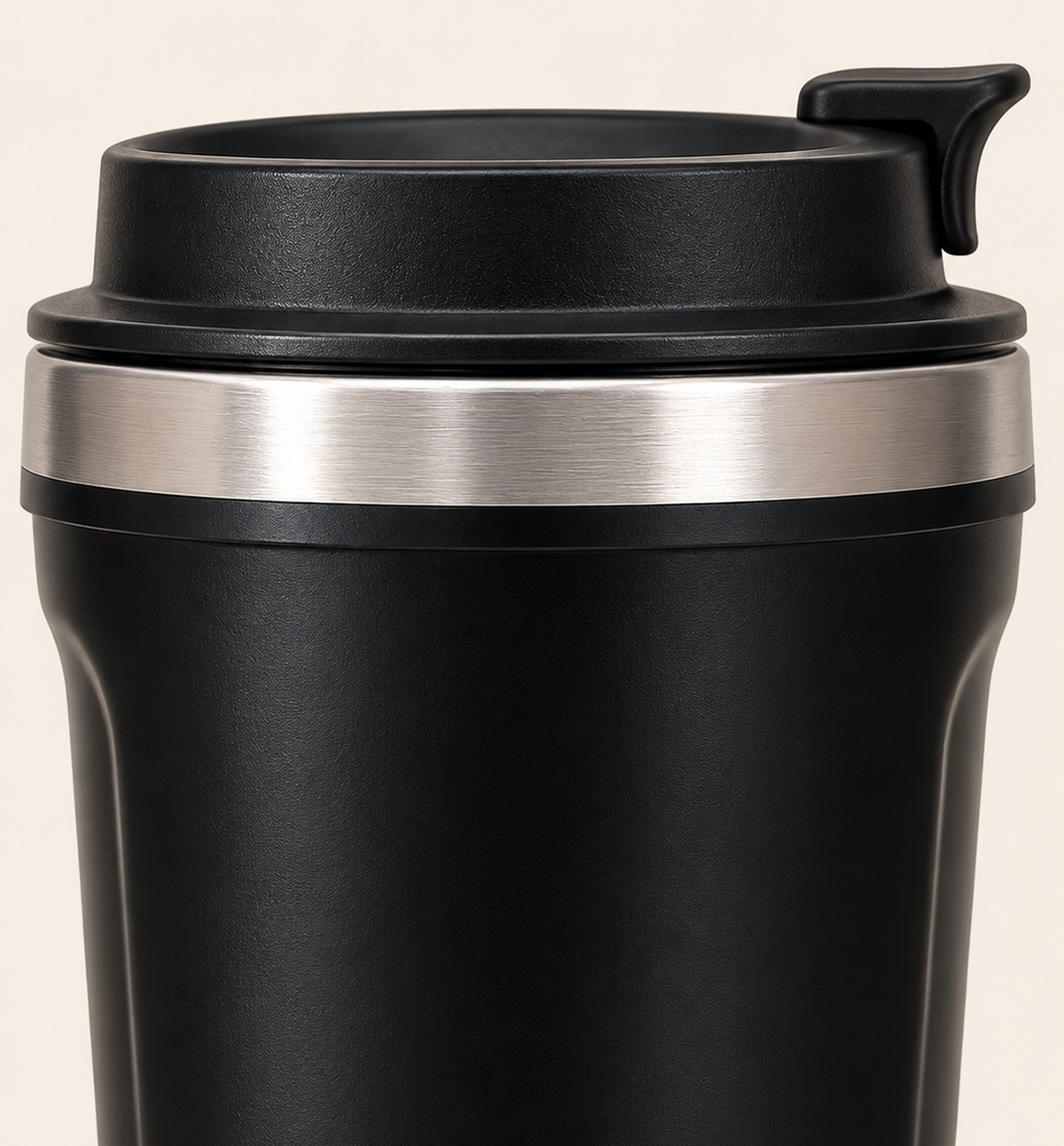 Anti-Spill Suction Mug - Black, 380 ml, detail