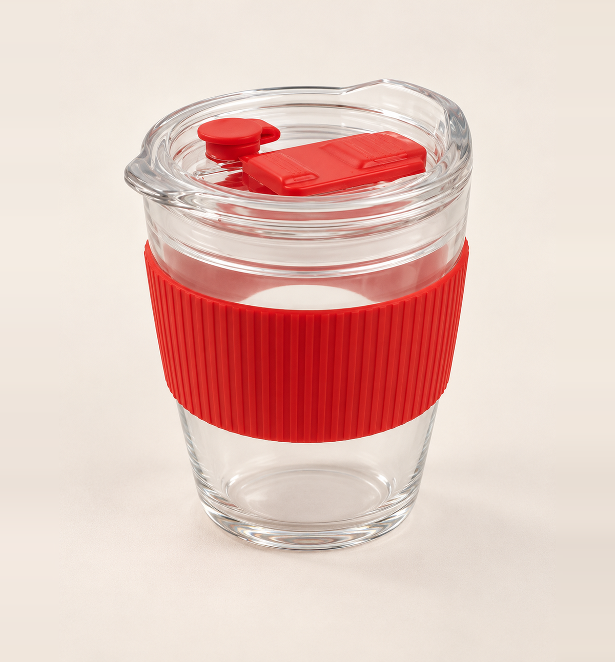 Glass Coffee Mug - Red, main view