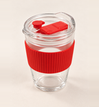 Glass Coffee Mug - Red, alternate angle