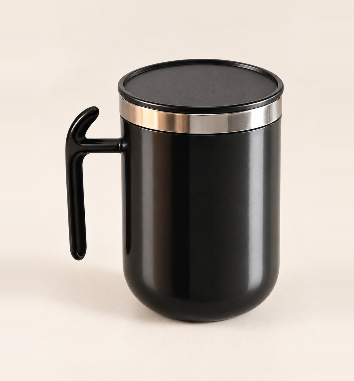 Matte Black Steel Tumbler - Black, alternate angle