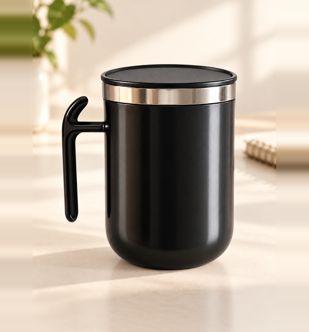 Matte Black Steel Tumbler - Black, lifestyle