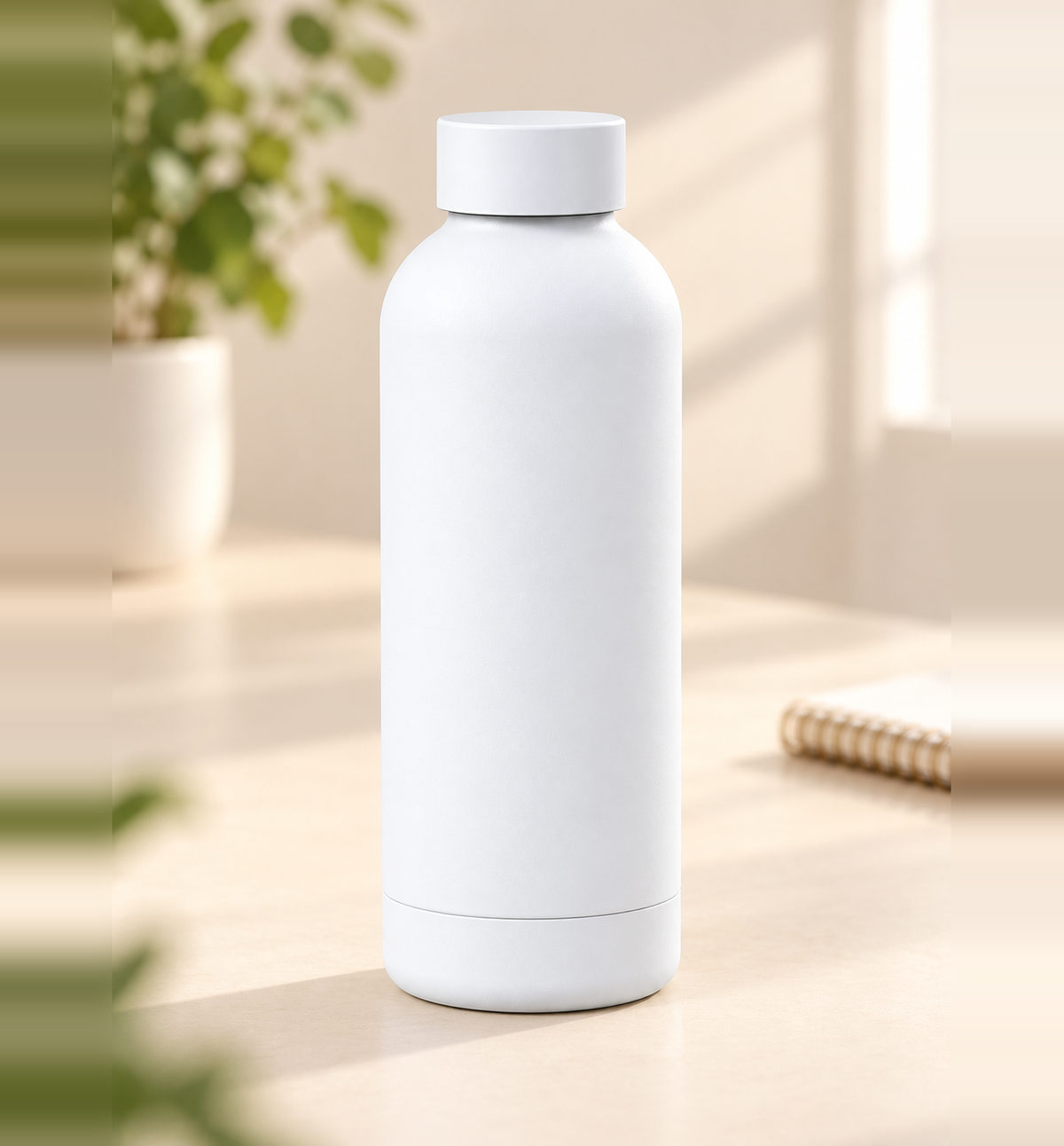 Premium Insulated Water Bottle - White, lifestyle