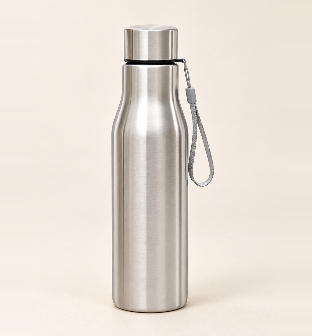Steel Water Bottle - Silver, 750 ml, main view