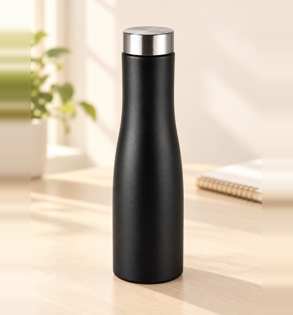 Stainless Steel Bottle - Black, 1 L, lifestyle