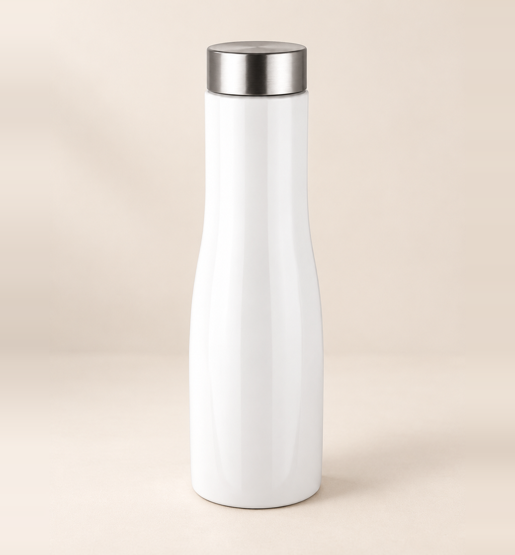 Stainless Steel Bottle - White, 1 L, main view
