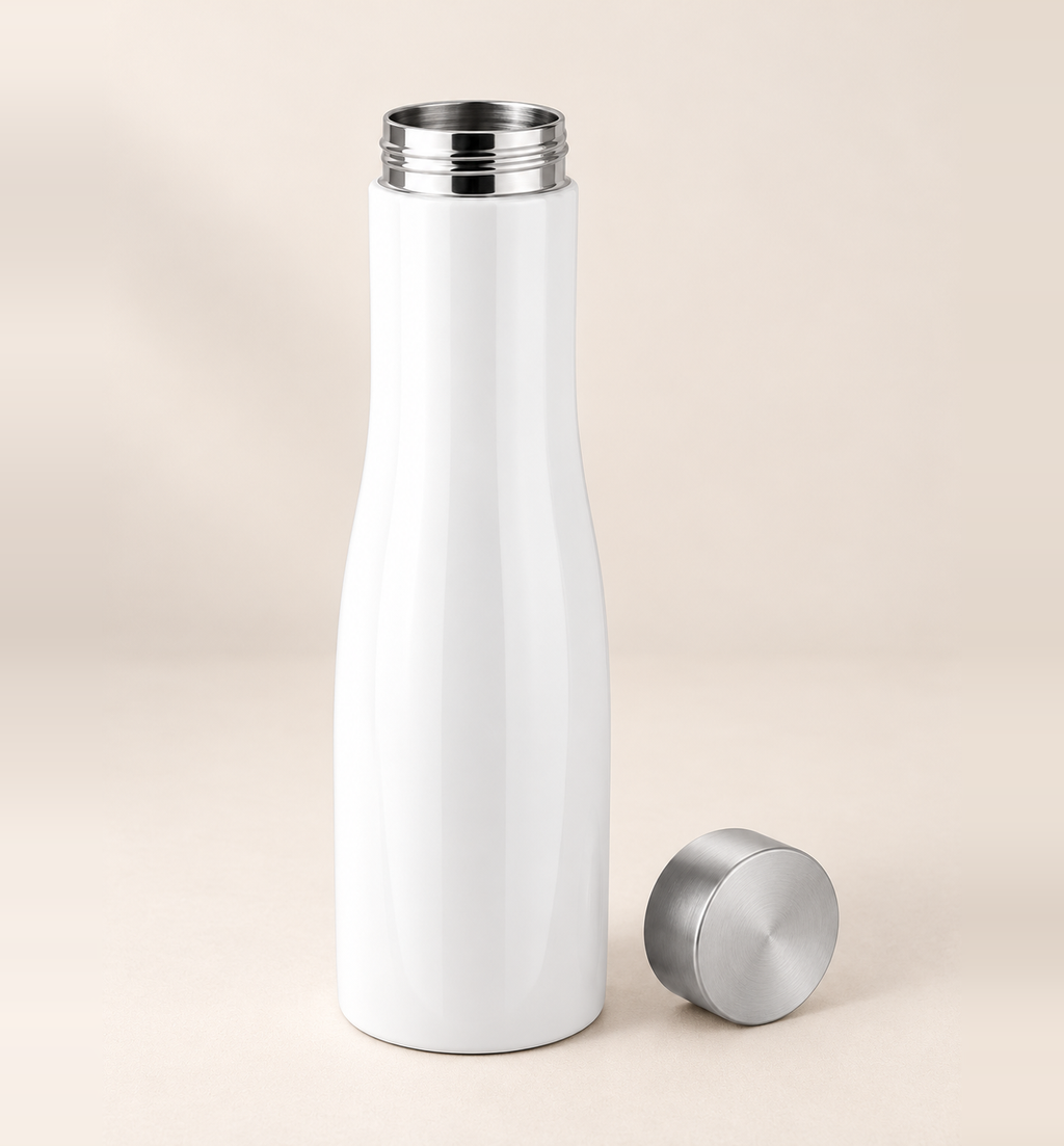 Stainless Steel Bottle - White, 1 L, alternate angle