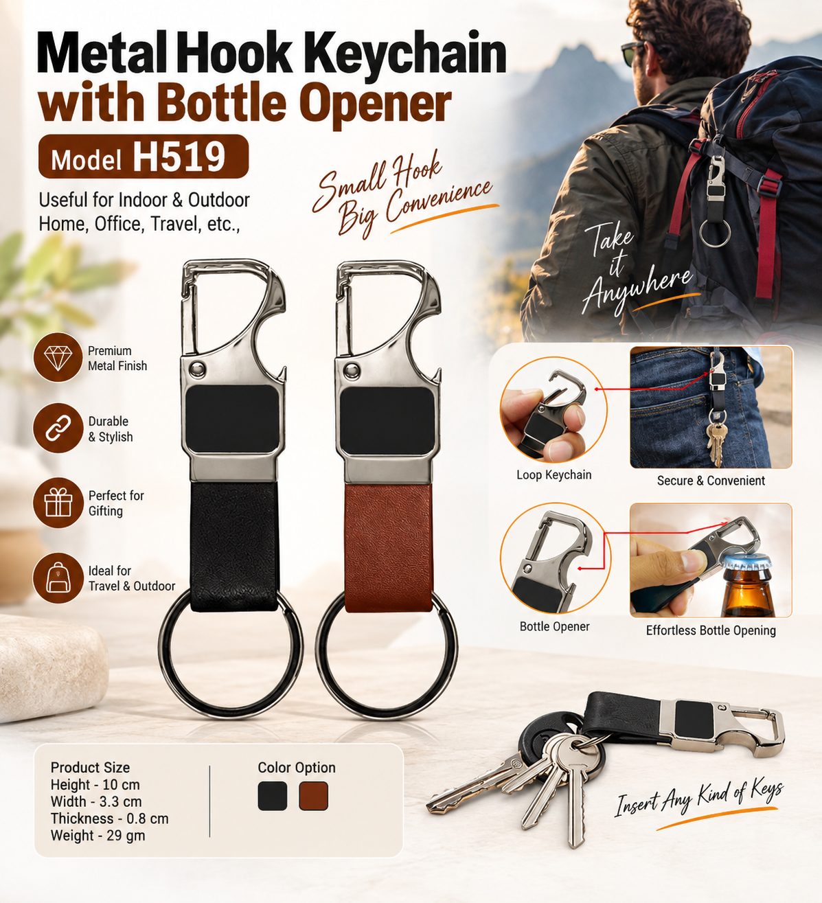 Slim Metal Keychain