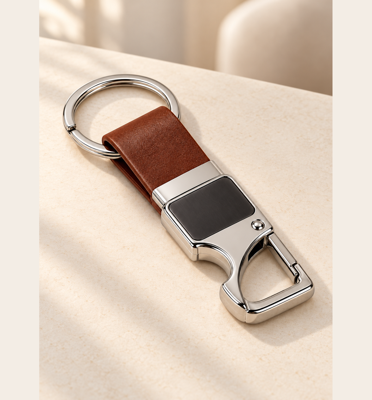 Bottle-Opener Hook Keychain - Brown, lifestyle