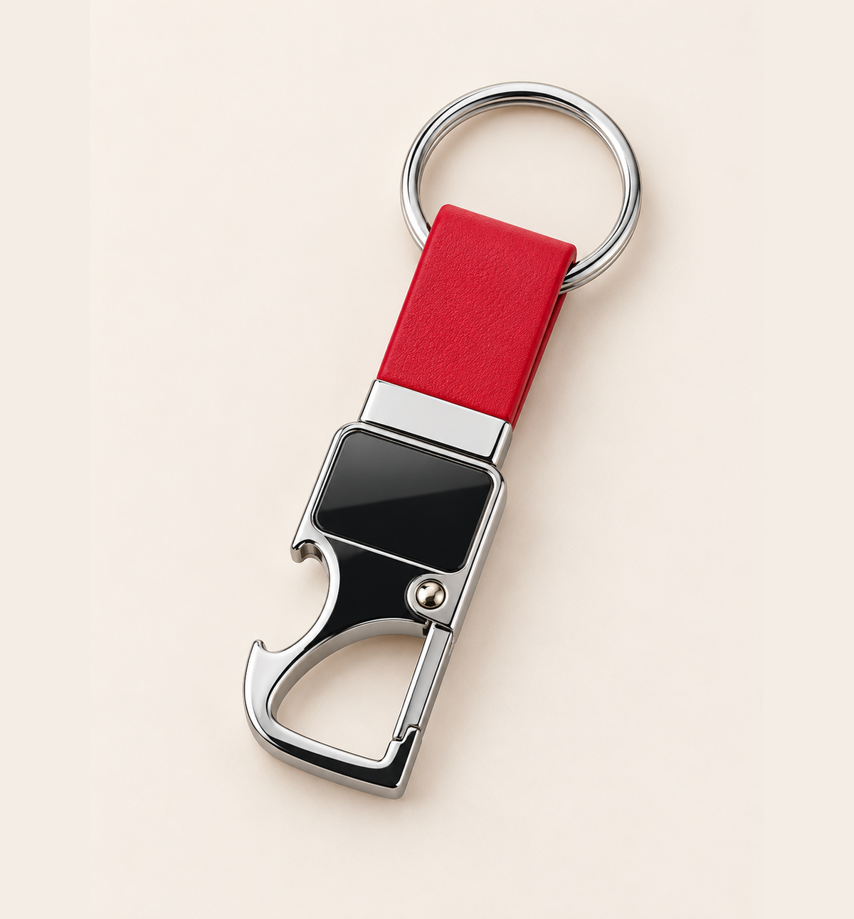 Bottle-Opener Hook Keychain - Red, main view