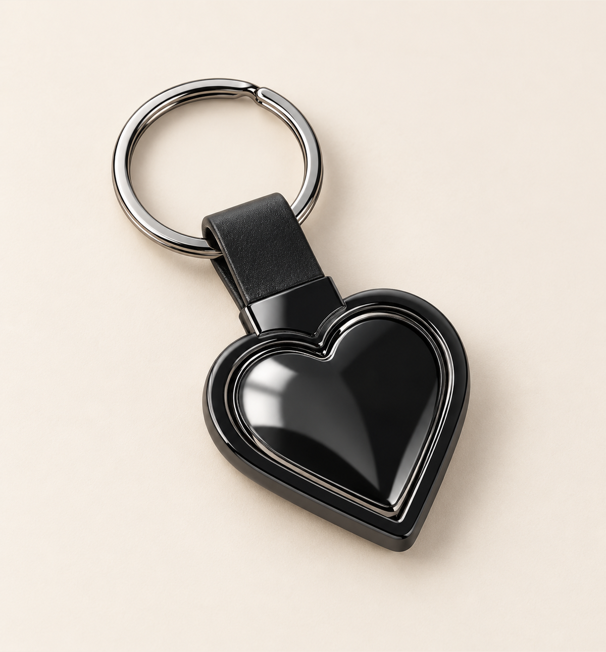 Rotating Heart Keychain - Black, main view
